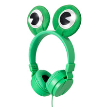 Load image into Gallery viewer, Kids Freddy Frog Wired On-Ear headphones magnetic eyes with LED lights
