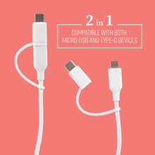 Load image into Gallery viewer, Mochic 6ft 2-1 Micro USB to Type C Cable
