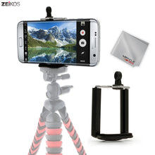 Load image into Gallery viewer, Zeikos Tripod Phone Mount Adapter, Universal 1/4 Mounting Hole Screw, Also Work with Monopod and Selfie Stick, Attachment for iPhone and Android - iHip