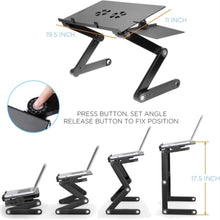 Load image into Gallery viewer, iHip Adjustable Laptop Table Stand with 2 CPU Cooling Fans