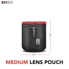 Load image into Gallery viewer, Zeikos Lens Case, Medium Size, Thick Protective Neoprene Pouch for DSLR Camera Lens (Canon, Nikon, Pentax, Sony, Olympus, Panasonic), Comes with a Miracle Microfiber Cloth - iHip