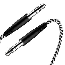 Load image into Gallery viewer, iHip 3.5mm Braided Aux Cable port (3ft/1m,Hi-Fi Sound), Audio Auxiliary Input Adapter Male to Male AUX Cord for Headphones, Car, Home Stereos, Speaker, iPhone, iPad, iPod, Echo & More –Black - iHip