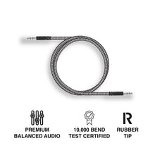 Load image into Gallery viewer, iHip 3.5mm Braided Aux Cable port (3ft/1m,Hi-Fi Sound), Audio Auxiliary Input Adapter Male to Male AUX Cord for Headphones, Car, Home Stereos, Speaker, iPhone, iPad, iPod, Echo & More –Black - iHip