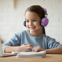 Load image into Gallery viewer, Gem Sound Purple Bling On Ear Wired Headphones