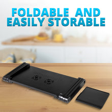 Load image into Gallery viewer, iHip Adjustable Laptop Table Stand with 2 CPU Cooling Fans