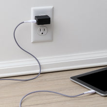 Load image into Gallery viewer, iHip Cute Cords 10ft Black & White Braided Cable Type-C USB Sync Fiber Finish Bend Test Certified -Android Charger Cable for Android Samsung Galaxy S9 S10 S8 Plus Note10 9 8, Moto Z, Google Pixel, LG - iHip