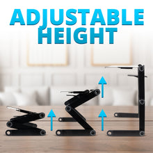 Load image into Gallery viewer, iHip Adjustable Laptop Table Stand with 2 CPU Cooling Fans