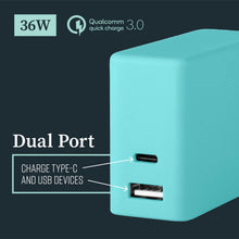 Load image into Gallery viewer, Mochic Wall Charger Dual Port USB A & Type C 36w