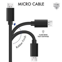 Load image into Gallery viewer, iHip 6ft PVC Micro USB High-Speed Data and Charging Cable Black for Samsung Galaxy, Samsung Note, LG, Nexus, Nokia, PS4, Xbox One Controller - iHip