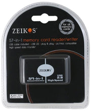 Load image into Gallery viewer, Zeikos ZE-CR201 57-in-1 USB 2.0 Flash Memory Card Reader for SD/SDHC/SDXC/MS/CF, Fast and easy data transfer between cards and PC - iHip