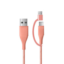 Load image into Gallery viewer, Mochic 6ft 2-1 Micro USB to Type C Cable