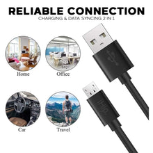 Load image into Gallery viewer, iHip 6ft PVC Micro USB High-Speed Data and Charging Cable Black for Samsung Galaxy, Samsung Note, LG, Nexus, Nokia, PS4, Xbox One Controller - iHip