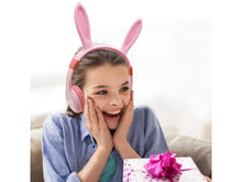 Load image into Gallery viewer, Kids Bunny Wired On-Ear headphones magnetic ears with LED lights