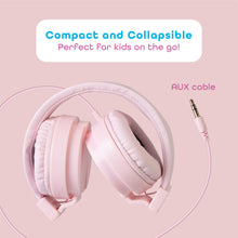 Load image into Gallery viewer, Kids Bunny Wired On-Ear headphones magnetic ears with LED lights