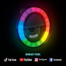 Load image into Gallery viewer, iHip Clip-on Selfie Ring Light Battery Operated with 18LED for Smart Phone Camera Round Shape