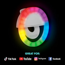 Load image into Gallery viewer, iHip Clip-on Selfie Ring Light Battery Operated with 18LED for Smart Phone Camera Round Shape