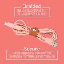 Load image into Gallery viewer, Mochic 6ft 2-1 Micro USB to Type C Cable