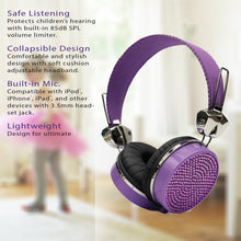 Load image into Gallery viewer, Gem Sound Purple Bling On Ear Wired Headphones