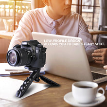 Load image into Gallery viewer, Zeikos Mini Tripod Tabletop Stand w/Soft Pistol Grip, Stable and Secure Camera Plateform, for DSLR, Audio Recorder and Video, Comes with Miracle Fiber Cloth - iHip