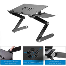 Load image into Gallery viewer, iHip Adjustable Laptop Table Stand with 2 CPU Cooling Fans