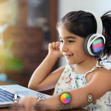 Load image into Gallery viewer, iHip Multicolor Flashing LED Wireless Light-Up Headphones Bluetooth 5.0V+EDR Extended Bass Advanced Quality Sound, Sweatproof Headsets Built-in Mic for Sport/Work/Running/Travel/Gym- White - iHip