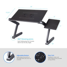 Load image into Gallery viewer, iHip Adjustable Laptop Table Stand with 2 CPU Cooling Fans