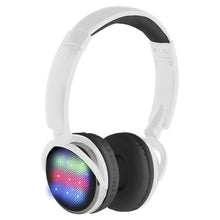 Load image into Gallery viewer, iHip Multicolor Flashing LED Wireless Light-Up Headphones Bluetooth 5.0V+EDR Extended Bass Advanced Quality Sound, Sweatproof Headsets Built-in Mic for Sport/Work/Running/Travel/Gym- White - iHip