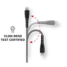 Load image into Gallery viewer, iHip 9ft PVC Black Fast Charging Lighting Braided Cable Rugged Tip Untra Strong Bend Test Certified - iPhone Charger Cable Durable USB Charging Cable Cord for iPhone/ iPad /iPod - iHip