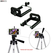 Load image into Gallery viewer, Zeikos Tripod Phone Mount Adapter, Universal 1/4 Mounting Hole Screw, Also Work with Monopod and Selfie Stick, Attachment for iPhone and Android - iHip