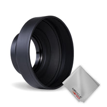 Load image into Gallery viewer, Zeikos 58mm Deluxe Collapsible Rubber Lens Hood w/3 Stages, includes Miracle Fiber Microfiber Cloth - iHip