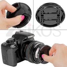 Load image into Gallery viewer, Zeikos 67mm Plastic Snap-On Lens Cap Black + Free MiracleFiber Cleaning Cloth - iHip
