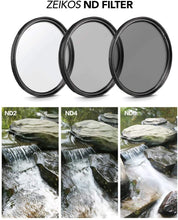 Load image into Gallery viewer, Zeikos | Neutral Density Professional Photography Filter Set (ND2 ND4 ND8) - iHip
