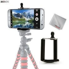 Load image into Gallery viewer, Zeikos Tripod Phone Mount Adapter, Universal 1/4 Mounting Hole Screw, Also Work with Monopod and Selfie Stick, Attachment for iPhone and Android - iHip
