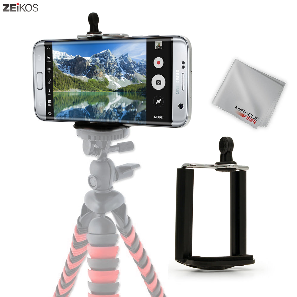 Zeikos Tripod Phone Mount Adapter, Universal 1/4 Mounting Hole Screw, Also Work with Monopod and Selfie Stick, Attachment for iPhone and Android - iHip