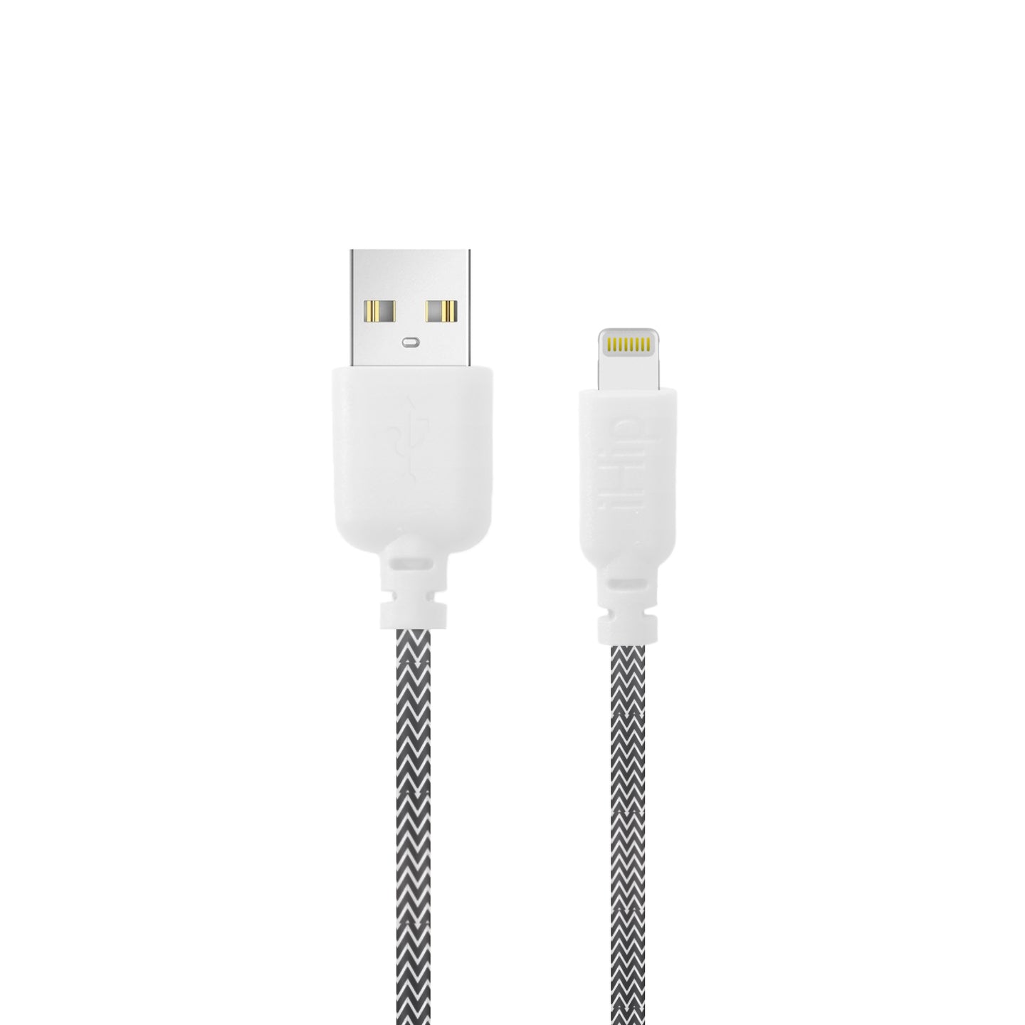 iHip Cute Cords 6ft  Black & White Braided MFI Lighting USB Sync Cable Bend Test Certified - iPhone Charger Cable for iPhone/ iPad /iPod - iHip