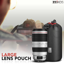 Load image into Gallery viewer, Zeikos Lens Case, Large Size, Thick Protective Neoprene Pouch for DSLR Camera Lens (Canon, Nikon, Pentax, Sony, Olympus, Panasonic) + Free MiracleFiber Cleaning Cloth - iHip
