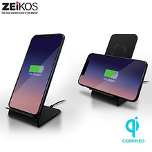 Load image into Gallery viewer, Zeikos 10W Fast Wireless Charger Charging Pad Stand Wireless Charger for Galaxy S9/S9 Plus Note 8/5 S8/S8 Plus S7/S7 Edge S6 Edge Plus, 5W Standard Charge for iPhone X/8/8 Plus - iHip
