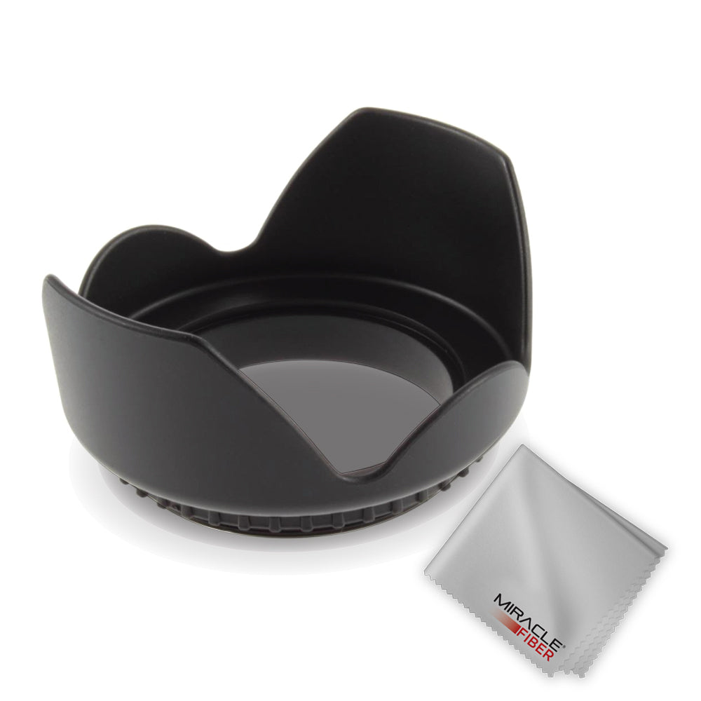 Zeikos 67MM Tulip Flower Lens Hood for Nikon, Canon, Sony, Sigma and Tamron Lenses, Comes with a Miracle Fiber Microfiber Cloth - iHip
