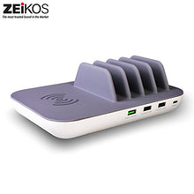 Load image into Gallery viewer, ZEIKOS 10W Wireless Charging Pad With QuickCharge 3.0 USB + 2 Port 2.4A USB \ Type-C Port. Compatible with all Qi-enabled devices. - iHip
