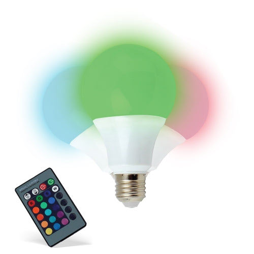 iHip Multi Color Changing LED Light Up Bulb with Remote Control more than 16 Different Color Choices Smooth, Flash or Strobe Mode- Premium Quality & Energy Saving 50,000 Hour LED Bulb - iHip