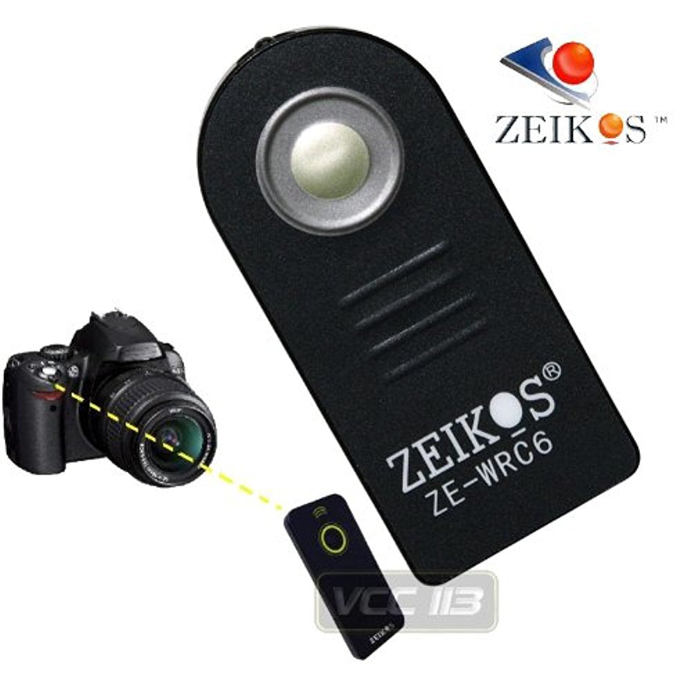Zeikos ZE-WRC6 RC-6 Wireless Remote Control. Compatible with EOS Rebel SL1, T2i, T3i, T4i, T5i, T6i, T6s, and T7 & anon EOS 5D Mark II, 5D Mark III, 5D Mark IV, 5DS, 5DS R, 6D, 350D, 400D, 450D & 500D - iHip