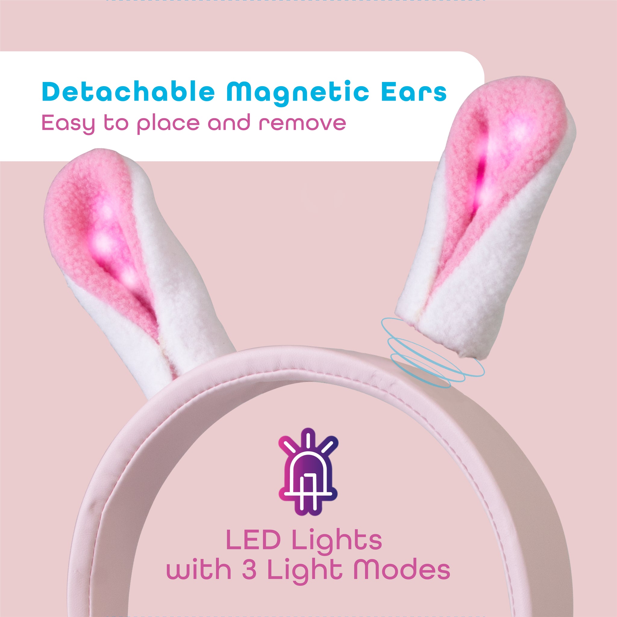 Kids Bunny Wired On-Ear headphones magnetic ears with LED lights iHip: Electronic Accessories Kids Bunny Wired On-Ear headphones magnetic ears with LED lights iHip: Electronic Accessories