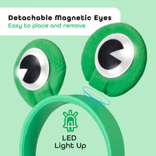 Load image into Gallery viewer, Kids Freddy Frog Wired On-Ear headphones magnetic eyes with LED lights

