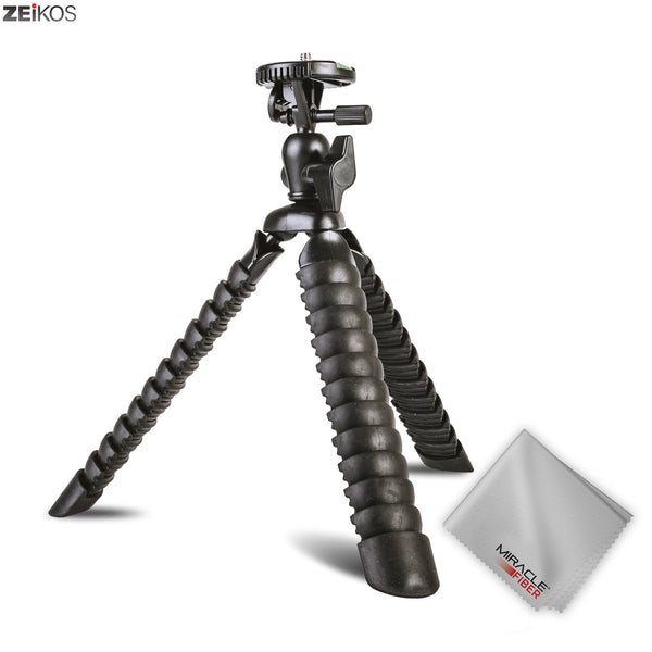 Zeikos | Flexible Tripod Wrappable Leg + Miracle Fiber Microfiber Cloth - iHip