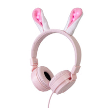 Load image into Gallery viewer, Kids Bunny Wired On-Ear headphones magnetic ears with LED lights
