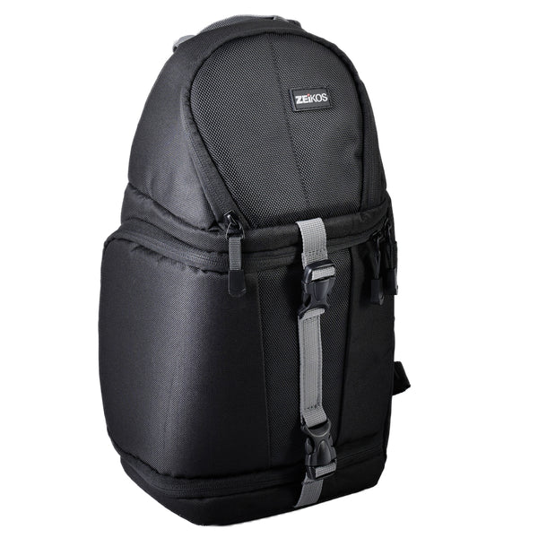 Zeikos Sling Bag for Professional Camera and Accessories, Adjustable Padded Dividers, Waterproof Carrying Backpack case for DSLR, Lens, Cleaning Supply and Speed Light Comes with Miracle Fiber Cloth - iHip