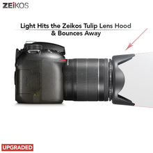 Load image into Gallery viewer, Zeikos 58MM Tulip Flower Lens Hood for Nikon, Canon, Sony, Sigma and Tamron Lenses, Comes with a Miracle Fiber Microfiber Cloth - iHip
